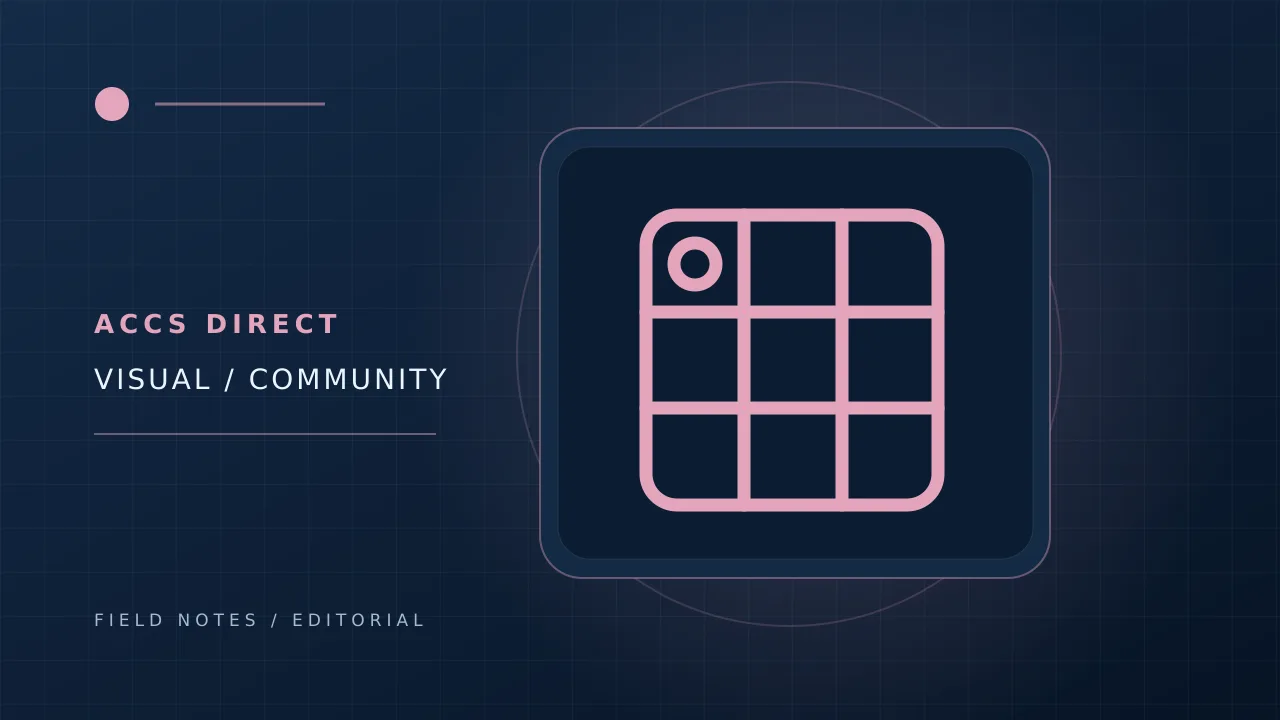Original illustration of a photo grid and story analytics